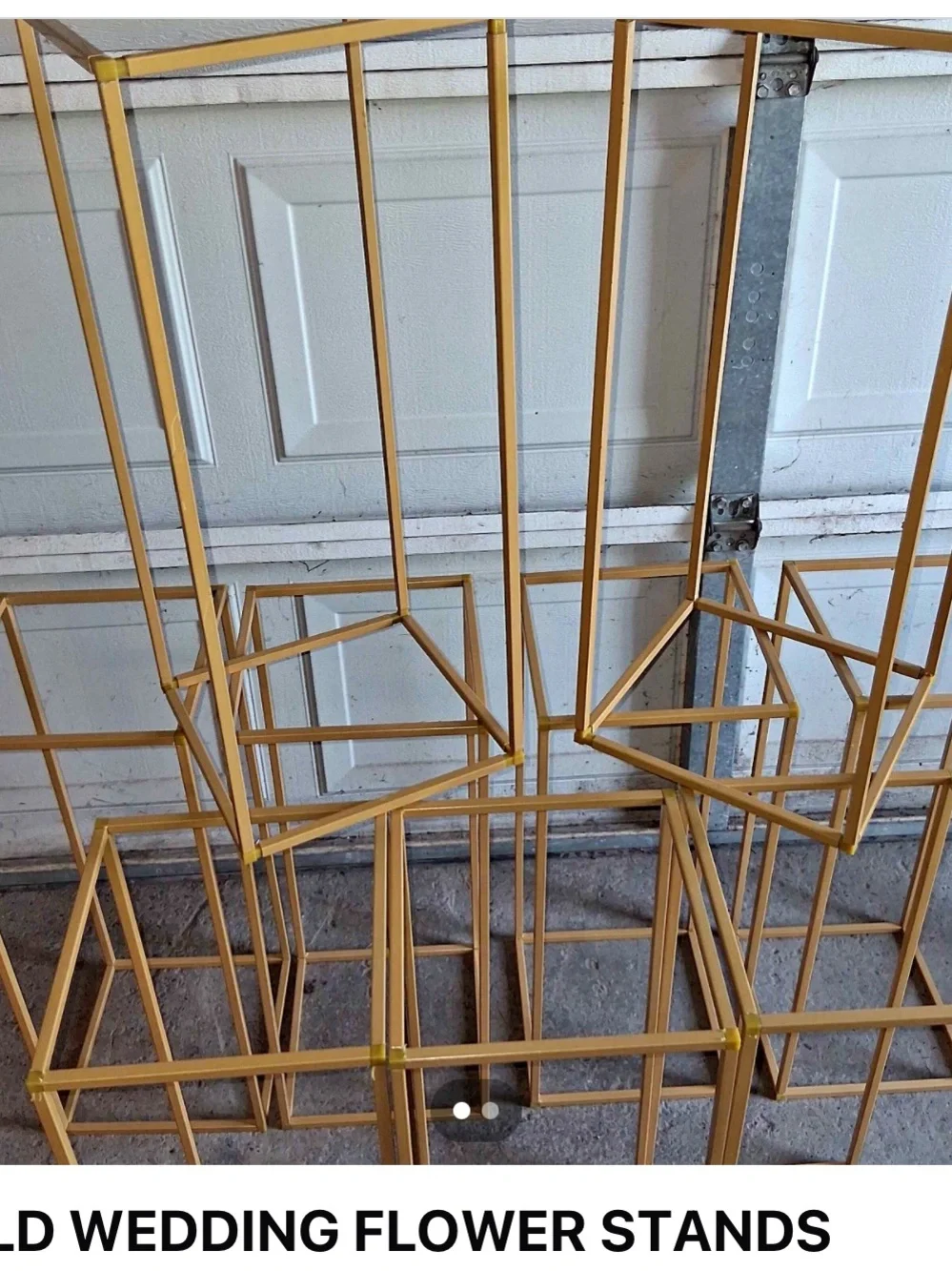 Gold Geometric Wall Flower Stand - Elegant Home Wall Decor